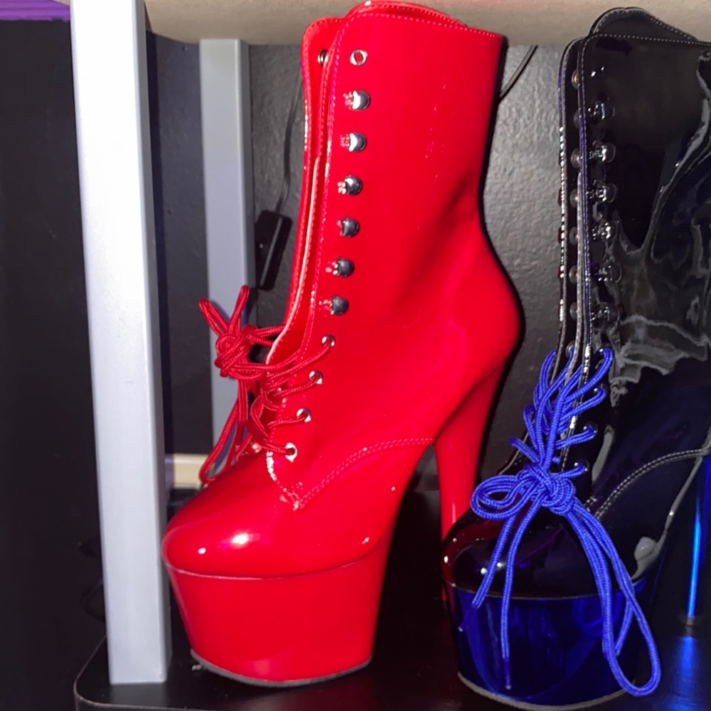 Adore 1020 Red Patent Close Toe Pleasure